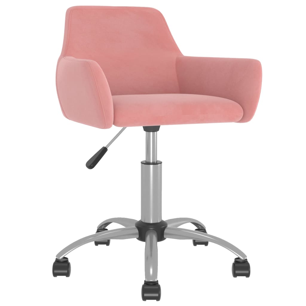 

vidaXL Eetkamerstoelen 2 st draaibaar fluweel roze