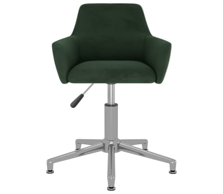 vidaXL Chaise pivotante de salle à manger Vert foncé Velours