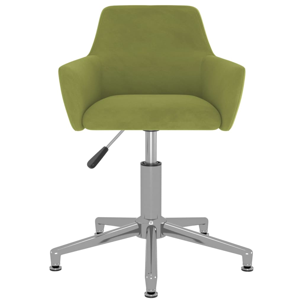 vidaXL Silla de comedor giratoria de terciopelo verde claro