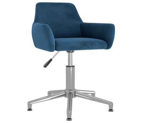 vidaXL Eetkamerstoelen draaibaar 2 st fluweel blauw