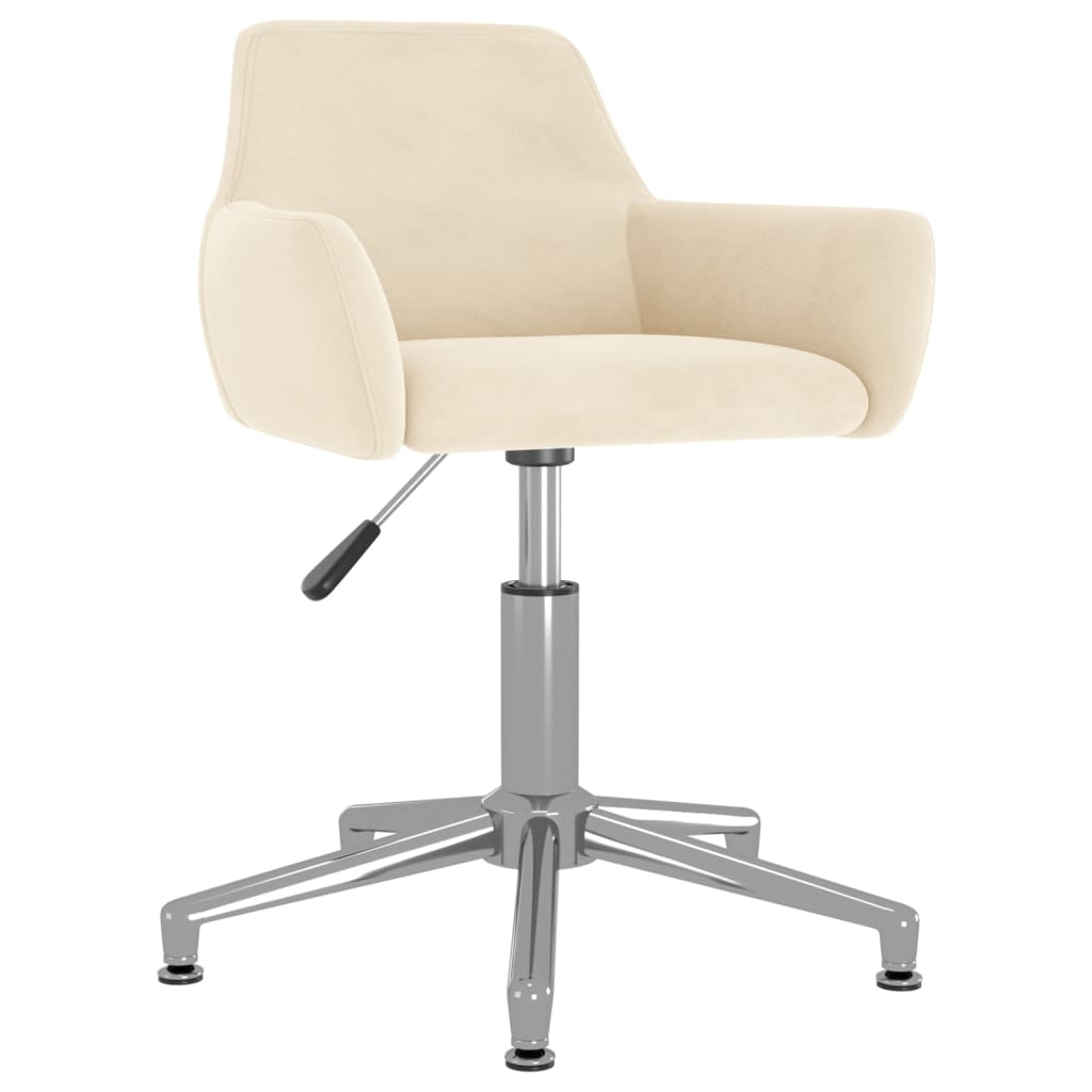 

vidaXL Eetkamerstoelen draaibaar 2 st fluweel crèmekleurig
