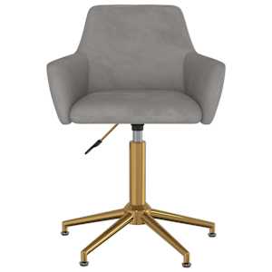 vidaXL Chaise pivotante de salle &agrave; manger Gris clair Velours