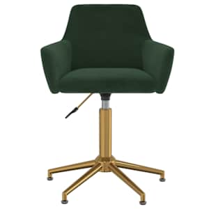vidaXL Chaise pivotante de salle &agrave; manger Vert fonc&eacute; Velours