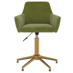 vidaXL Chaise pivotante de salle &agrave; manger Vert clair Velours