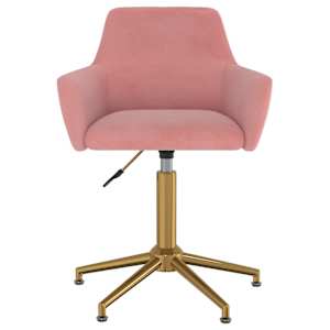 vidaXL Chaise pivotante de salle &agrave; manger Rose Velours