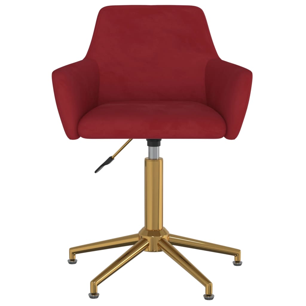 vidaXL Okretna blagovaonska stolica crvena boja vina baršunasta