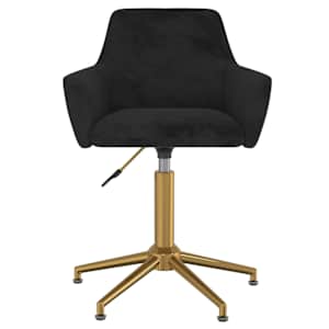 vidaXL Chaise pivotante de salle &agrave; manger Noir Velours