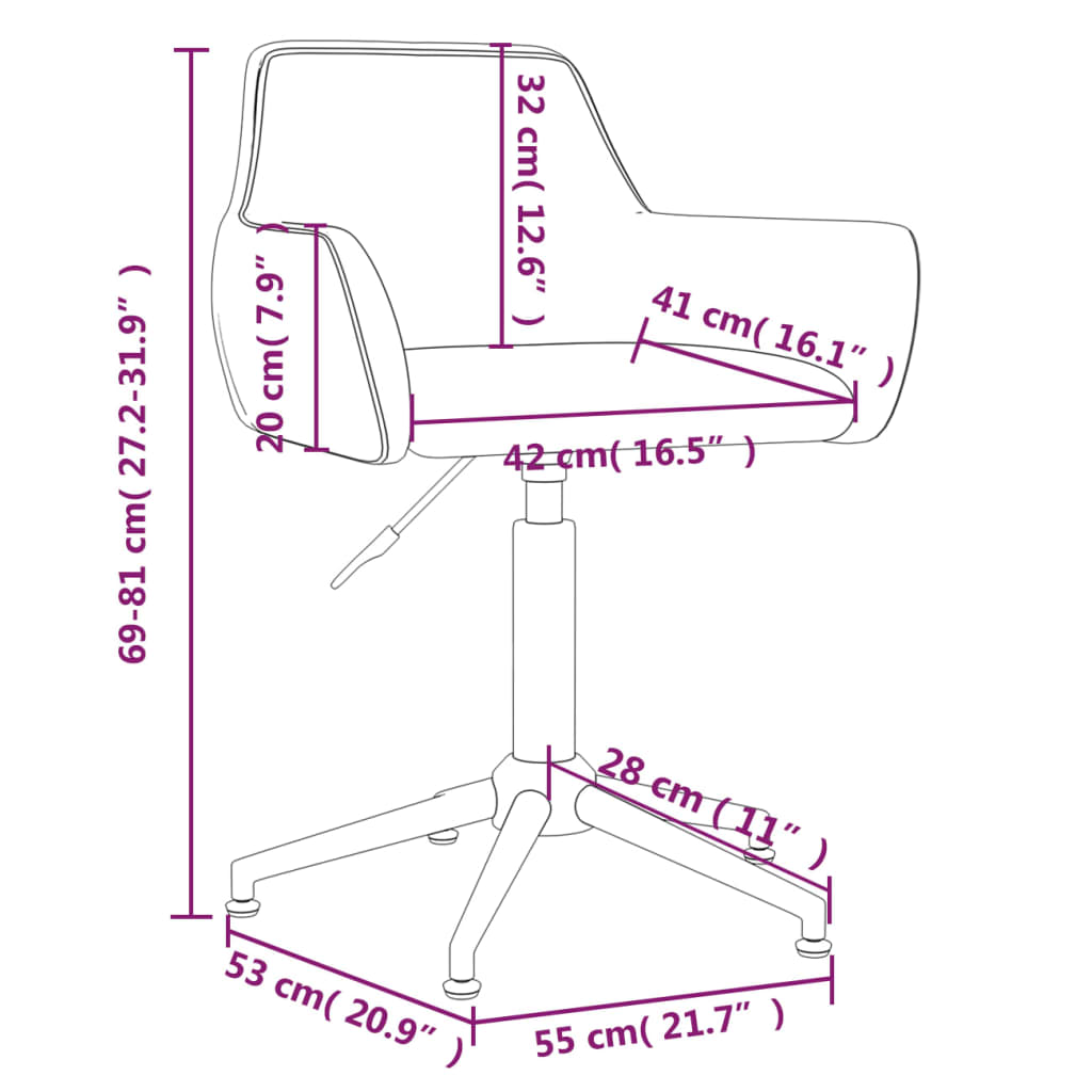 barna bársony forgó étkezőszék