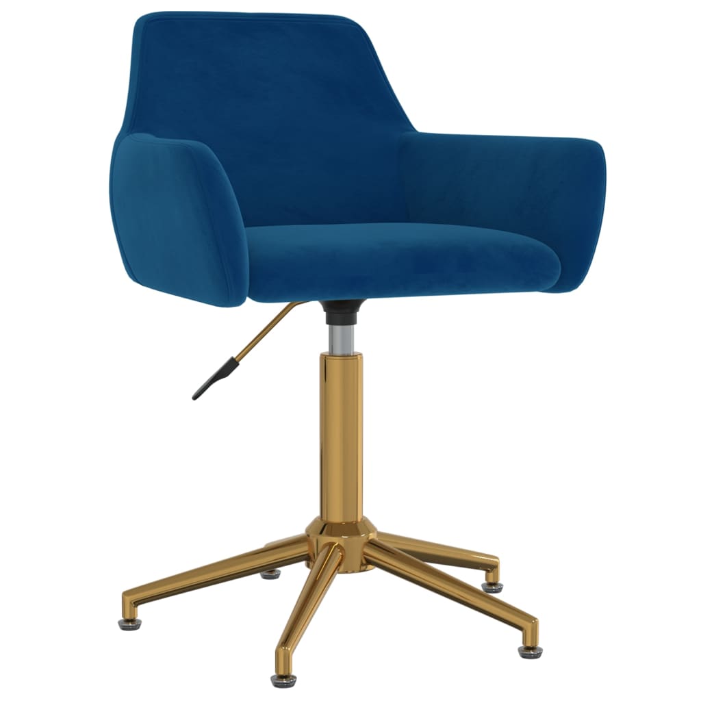 vidaXL Eetkamerstoelen draaibaar 2 st fluweel blauw