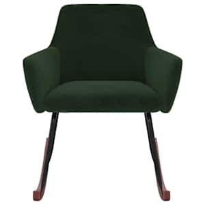 vidaXL Supama kėdė, tamsiai žalios spalvos, aksomas