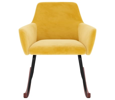 vidaXL Supama kėdė, geltonos spalvos, aksomas