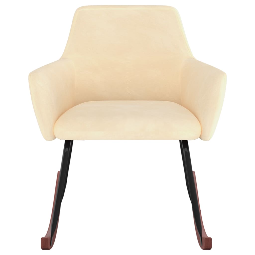 vidaXL Supama kėdė, kreminės spalvos, aksomas