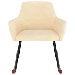 vidaXL Supama kėdė, kreminės spalvos, aksomas