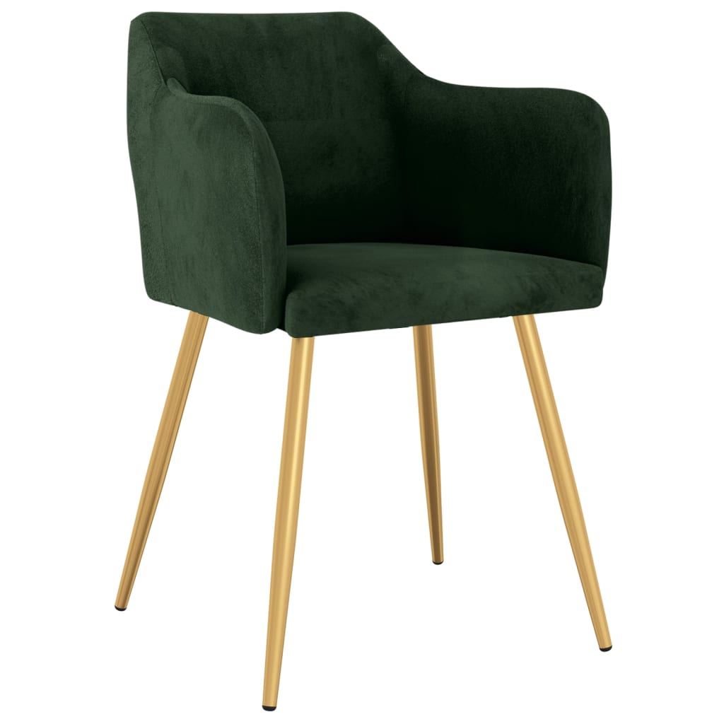

vidaXL Eetkamerstoelen 2 st fluweel donkergroen