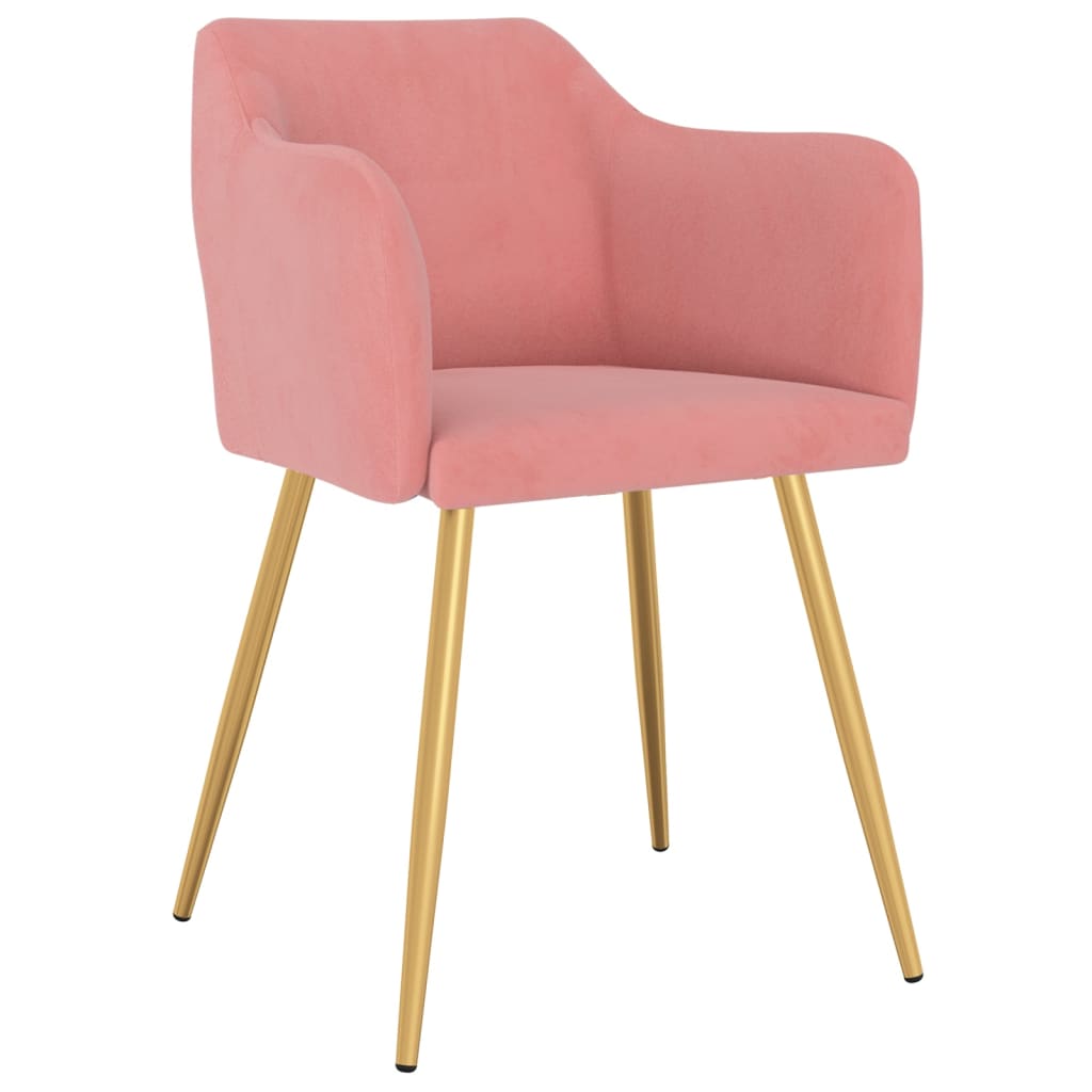 

vidaXL Eetkamerstoelen 2 st fluweel roze