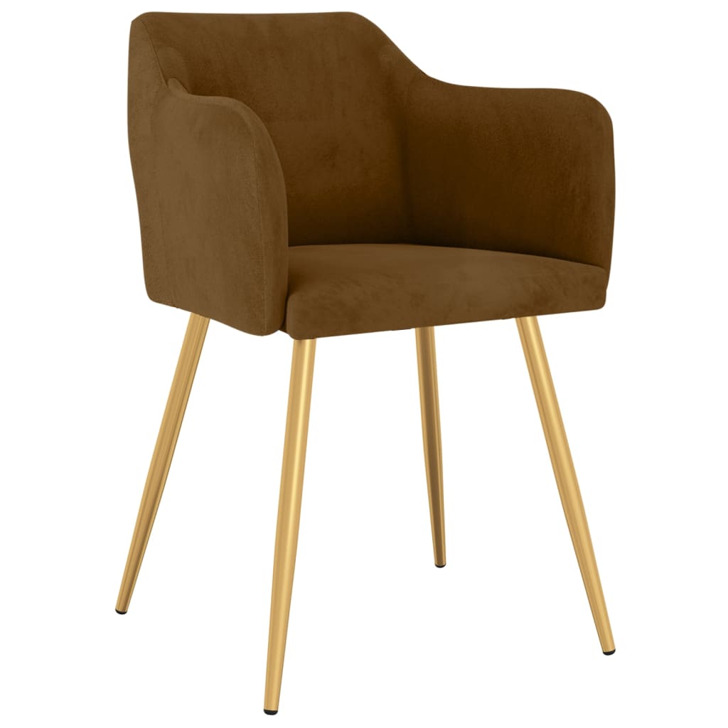 

vidaXL Eetkamerstoelen 2 st fluweel bruin