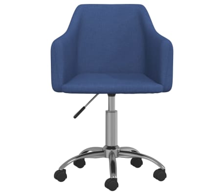 vidaXL Silla de comedor giratoria tela azul