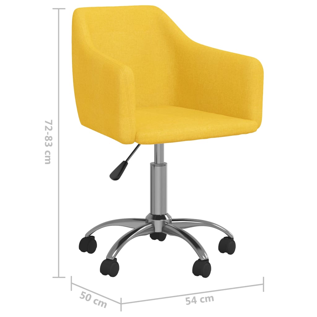Otočná jídelní židle žlutá textil