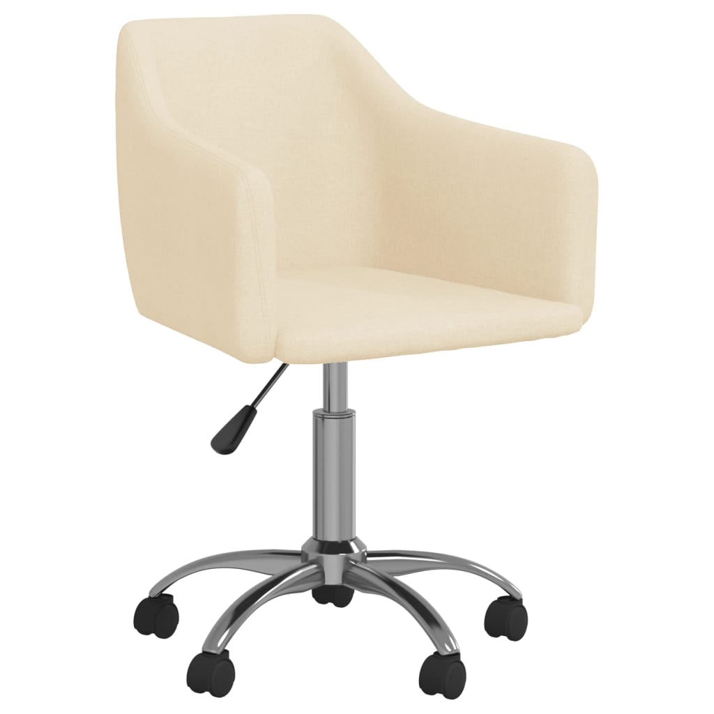 

vidaXL Eetkamerstoelen draaibaar 2 st stof crèmekleurig