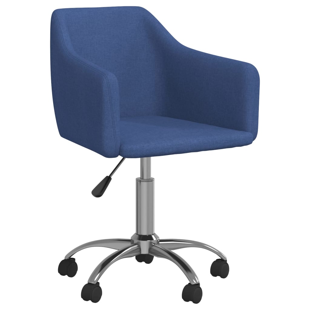 

vidaXL Eetkamerstoelen draaibaar 2 st stof blauw