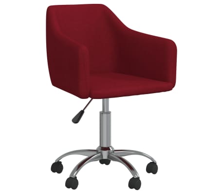 vidaXL Cadeiras de jantar giratórias 2 pcs tecido vermelho tinto