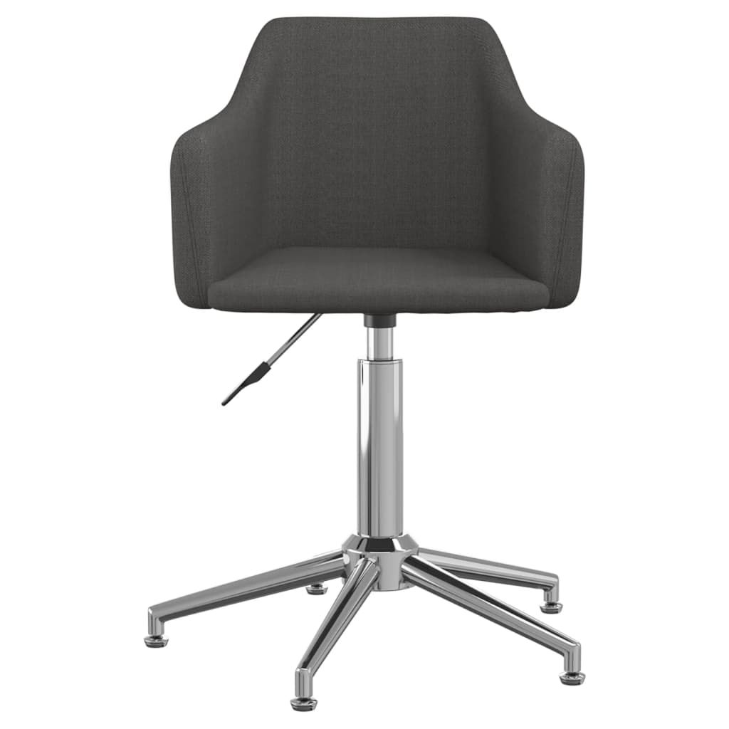 vidaXL Chaise pivotante de salle à manger Gris foncé Tissu