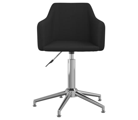 vidaXL Chaise pivotante de salle à manger Noir Tissu