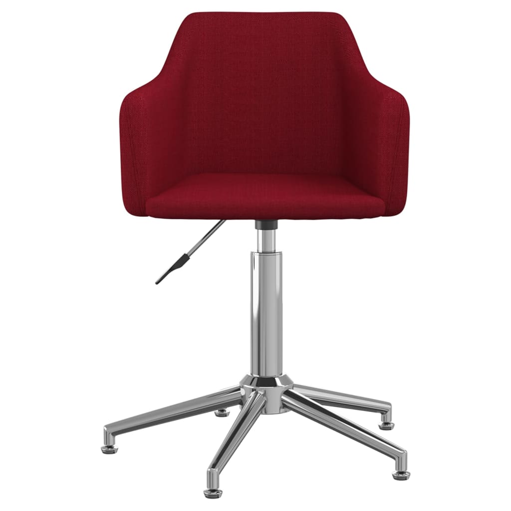 vidaXL Chaise pivotante de salle à manger Rouge bordeaux Tissu