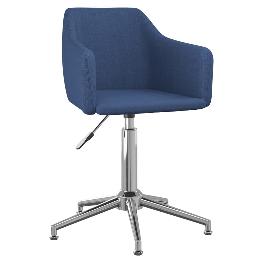 vidaXL Eetkamerstoelen 2 st draaibaar stof blauw