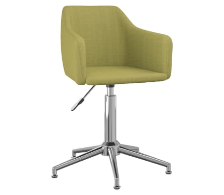 vidaXL Въртящи се трапезни столове, 2 бр, зелени, текстил