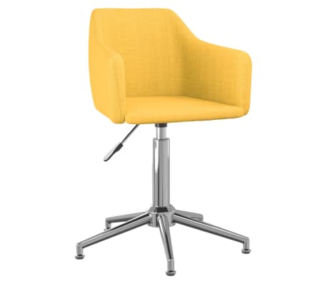 vidaXL Obrotowe krzesła stołowe, 2 szt., żółte, obite tkaniną