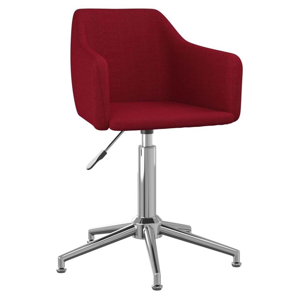 vidaXL Chaises pivotantes à manger lot de 2 Rouge bordeaux Tissu