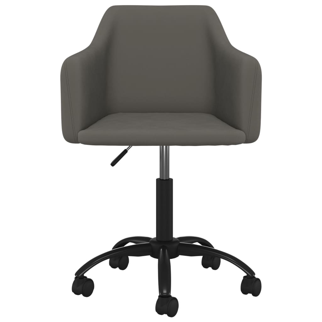 vidaXL Silla de comedor giratoria de terciopelo gris oscuro