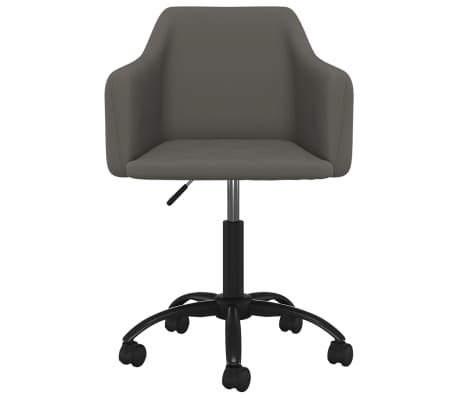 vidaXL Silla de comedor giratoria de terciopelo gris oscuro