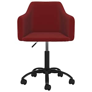 vidaXL Chaise pivotante de salle &agrave; manger Rouge bordeaux Velours