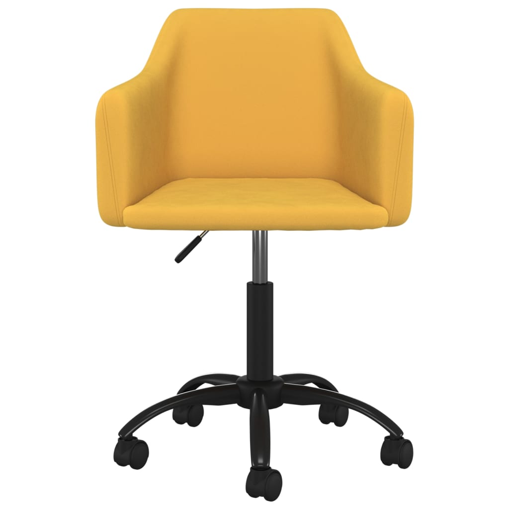 vidaXL Chaise pivotante de salle à manger Jaune Velours