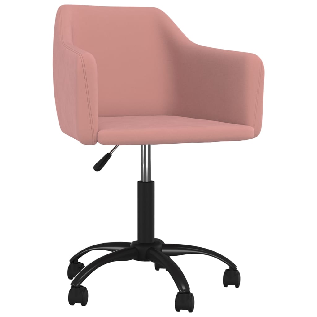 

vidaXL Eetkamerstoelen draaibaar 2 st fluweel roze