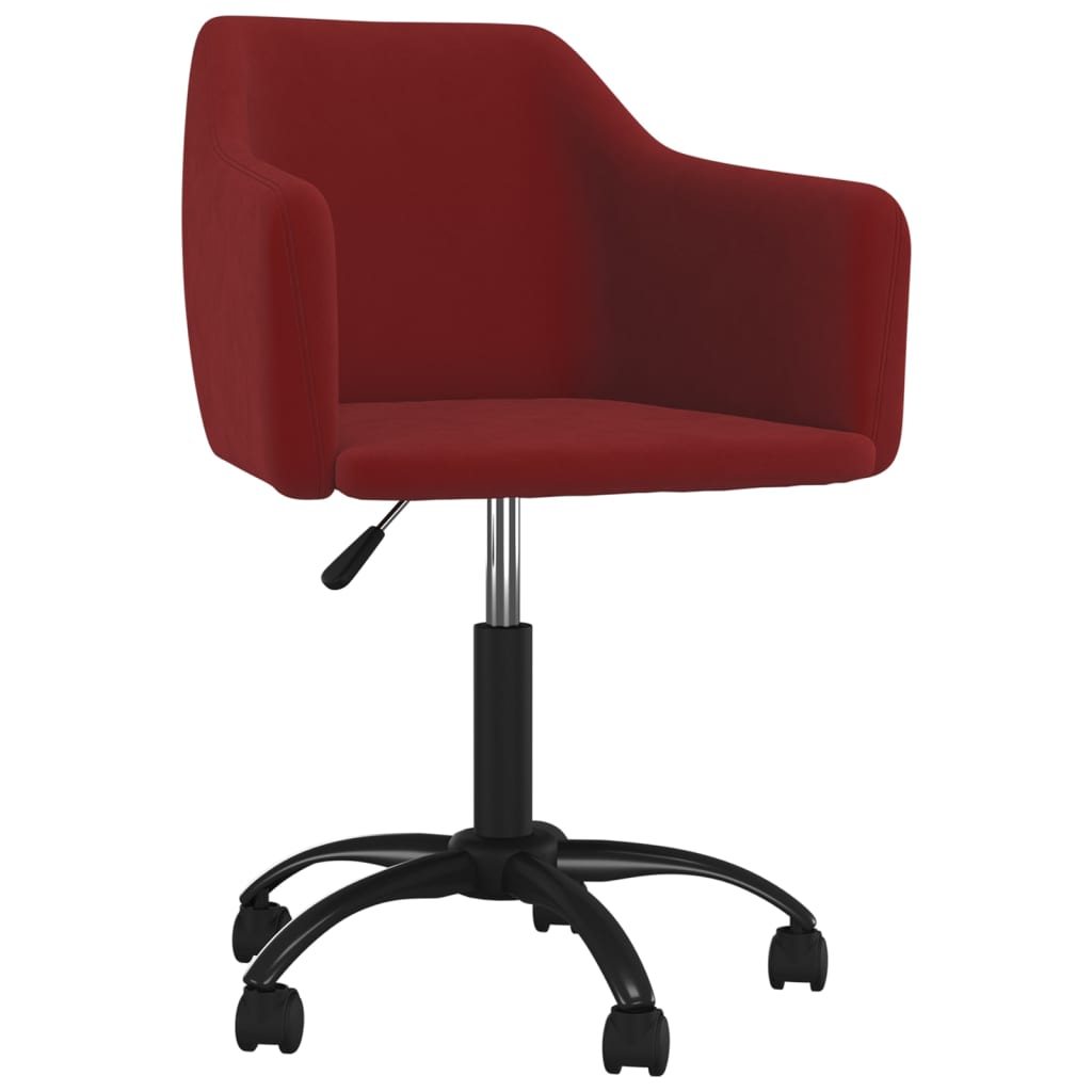 vidaXL Chaises pivotantes salle à manger 2 pcs Rouge bordeaux Velours