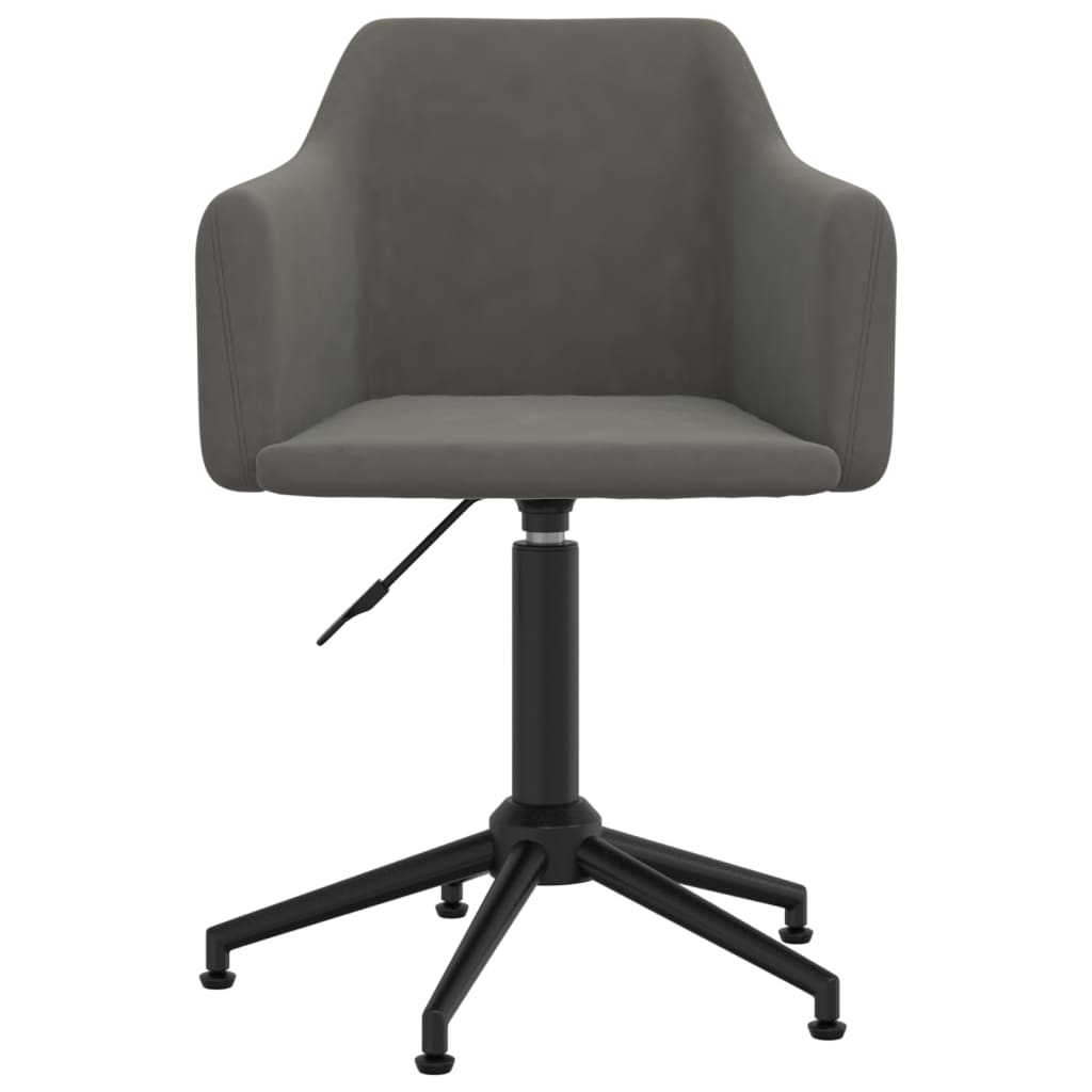 vidaXL Silla de comedor giratoria de terciopelo gris oscuro