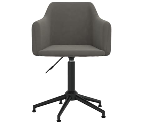 vidaXL Silla de comedor giratoria de terciopelo gris oscuro