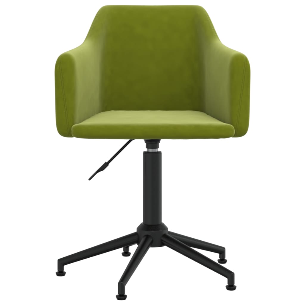 vidaXL Chaise pivotante de salle à manger Vert clair Velours