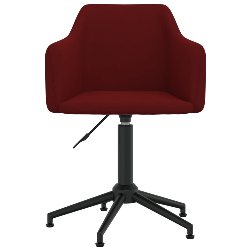 vidaXL Okretna blagovaonska stolica crvena boja vina baršunasta