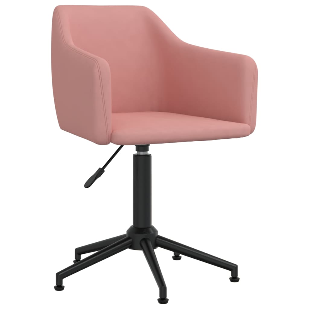 

vidaXL Eetkamerstoelen draaibaar 2 st fluweel roze