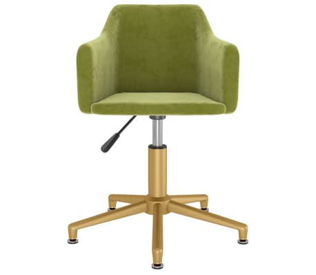 vidaXL Chaise pivotante de salle à manger Vert clair Velours