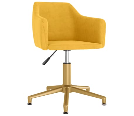 vidaXL Obrotowe krzesła stołowe, 2 szt., żółte, obite aksamitem
