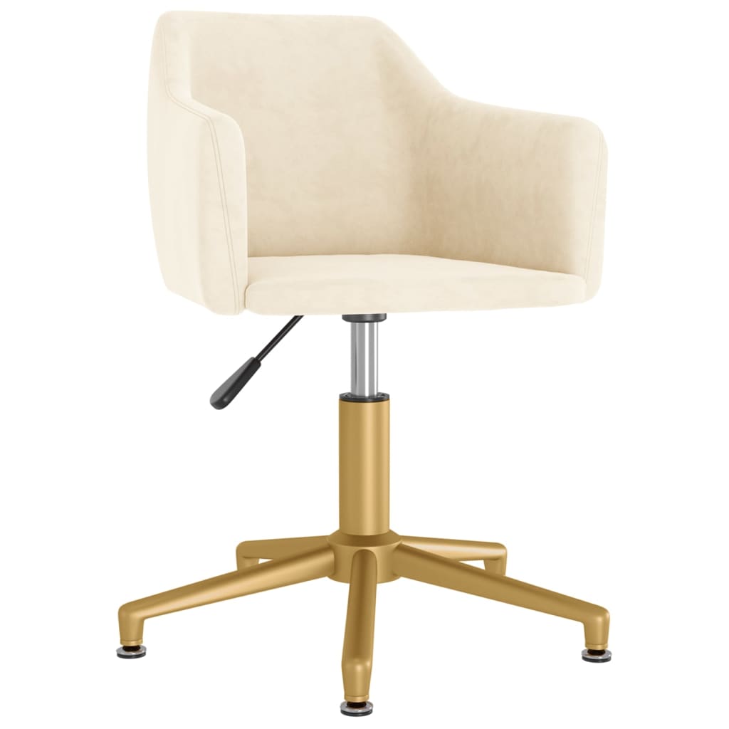 

vidaXL Eetkamerstoelen draaibaar 2 st fluweel crèmekleurig