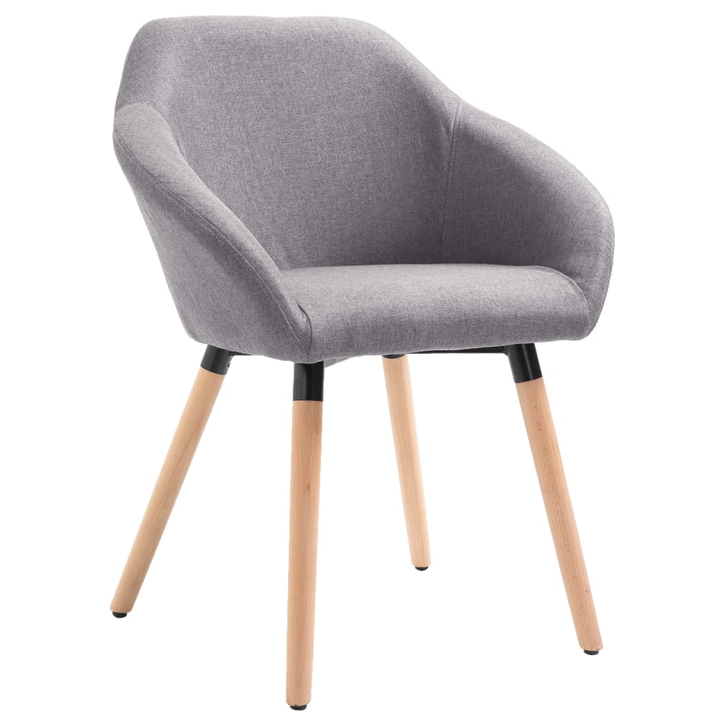 

vidaXL Eetkamerstoelen 2 st stof lichtgrijs