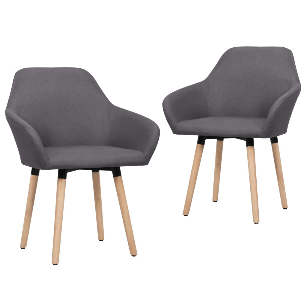 331492 vidaXL Dining Chairs 2 pcs Dark Grey Fabric (UK/IE/FI/NO/DE/FR/NL only)