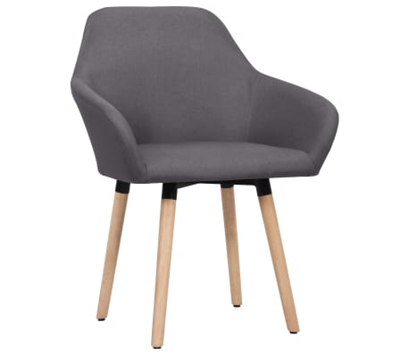 vidaXL Eetkamerstoelen 2 st stof donkergrijs