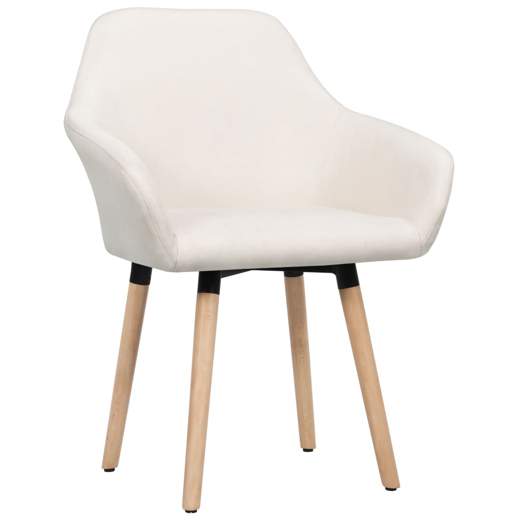 vidaXL Eetkamerstoelen 2 st stof crèmekleurig